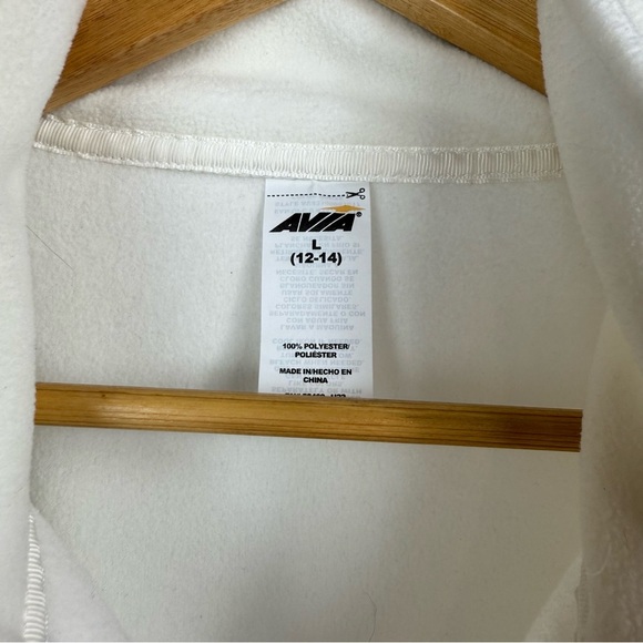 Women's Off White Fleece cropped Jacket size Large - Picture 3 of 6